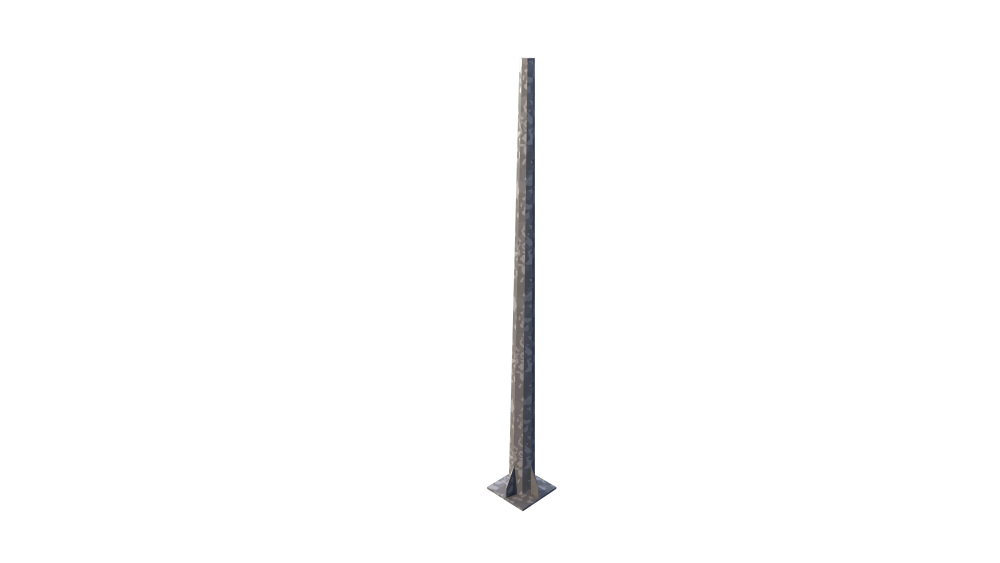 Poste octogonal cónico (facetado) 12 metros galvanizado