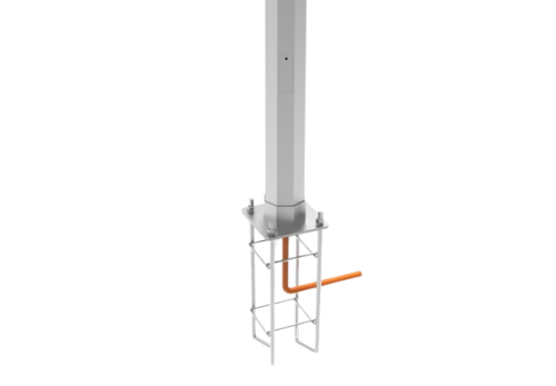 Poste octogonal cónico (facetado) 12 metros galvanizado