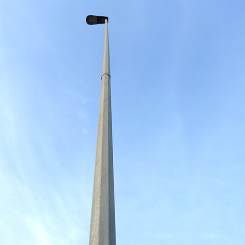 Poste octogonal cónico (facetado) 12 metros galvanizado