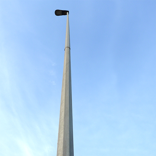 Poste octogonal cónico (facetado) 12 metros galvanizado