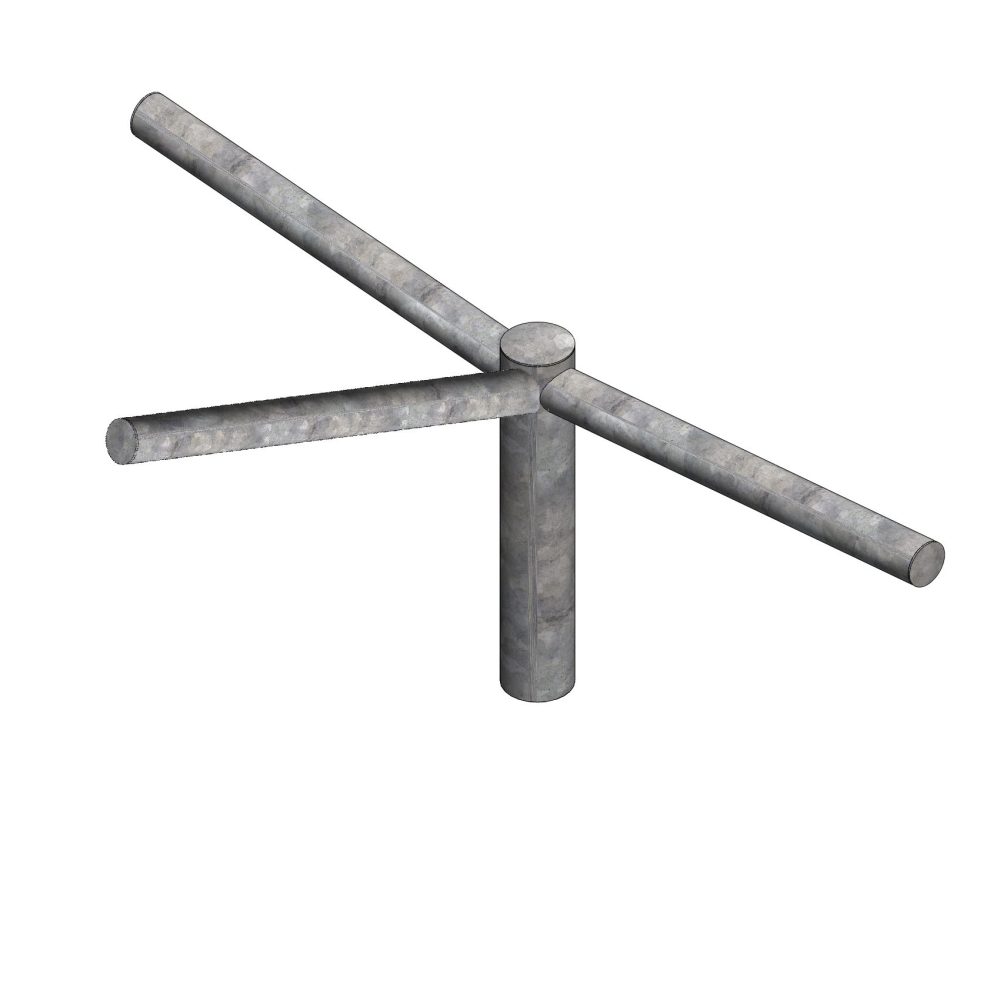 Brazo recto triple 50 cm