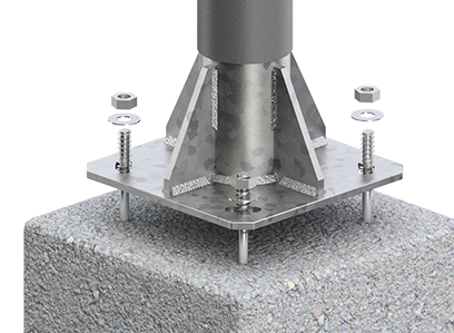 Poste tubular 7 metros galvanizado - Imagen 4